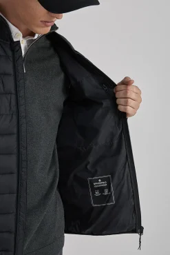 * Chaleco Acolchado Cuello Bomber Negro Clearance