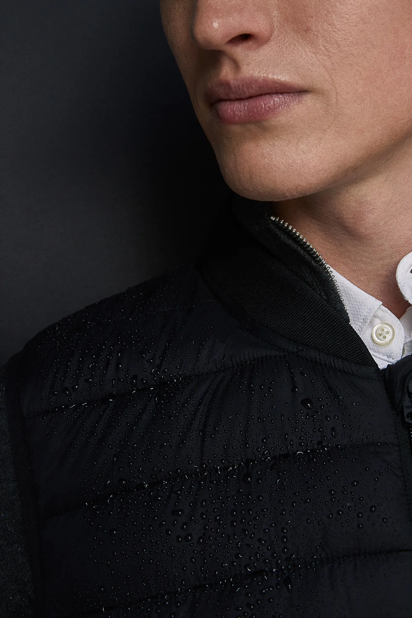 * Chaleco Acolchado Cuello Bomber Negro Clearance