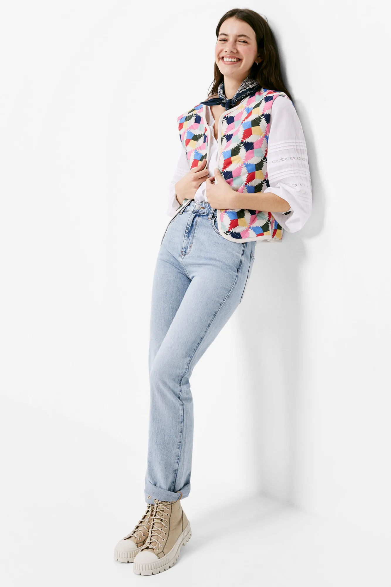 * Chaleco Acolchado Multicolor Rosa Sale