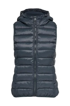 Only Chaleco De Mujer Ultraligero Con Capucha Azul Medio Best