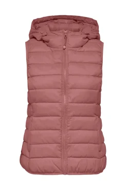 Only Chaleco De Mujer Ultraligero Con Capucha Rosa Clearance