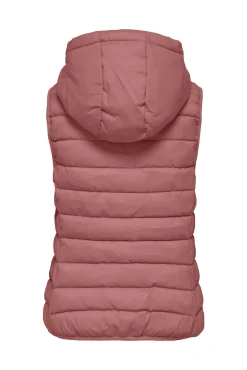 Only Chaleco De Mujer Ultraligero Con Capucha Rosa Clearance