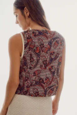 Slowlove Chaleco En Sangalo Estampado Estampado Blanco Outlet