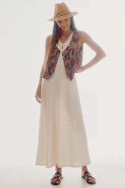 Slowlove Chaleco En Sangalo Estampado Estampado Blanco Outlet