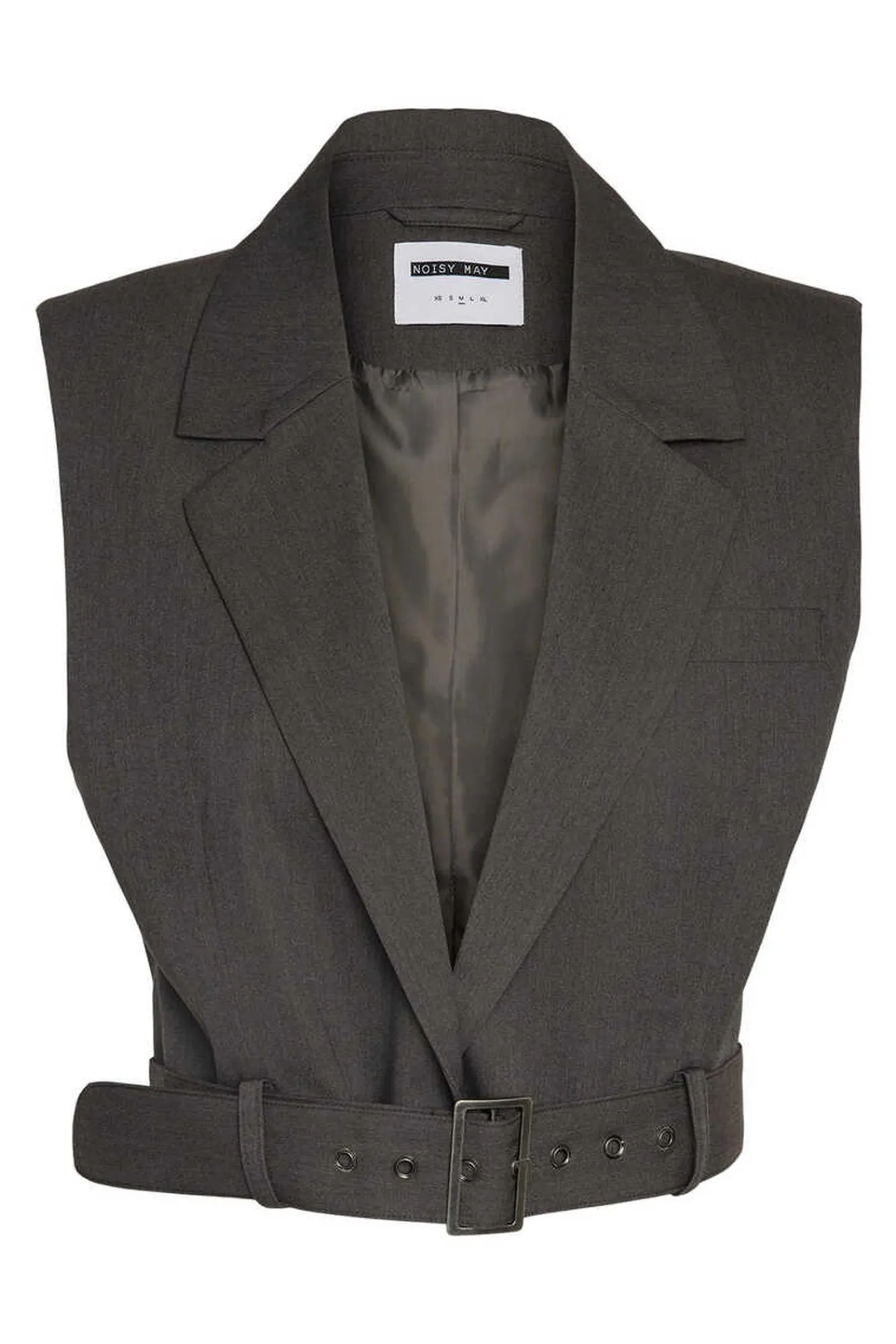 Noisy May Chaleco Estilo Sastrero Gris Medio New