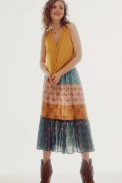 Slowlove Chaleco Fluido De Punto Dorado Outlet