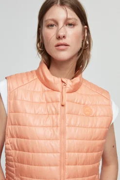 Pepe Jeans Chaleco Mujer Acolchado Naranja New