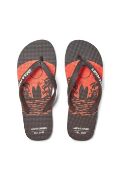 Jack & Jones Chanclas Estampadas Marron Medio Best