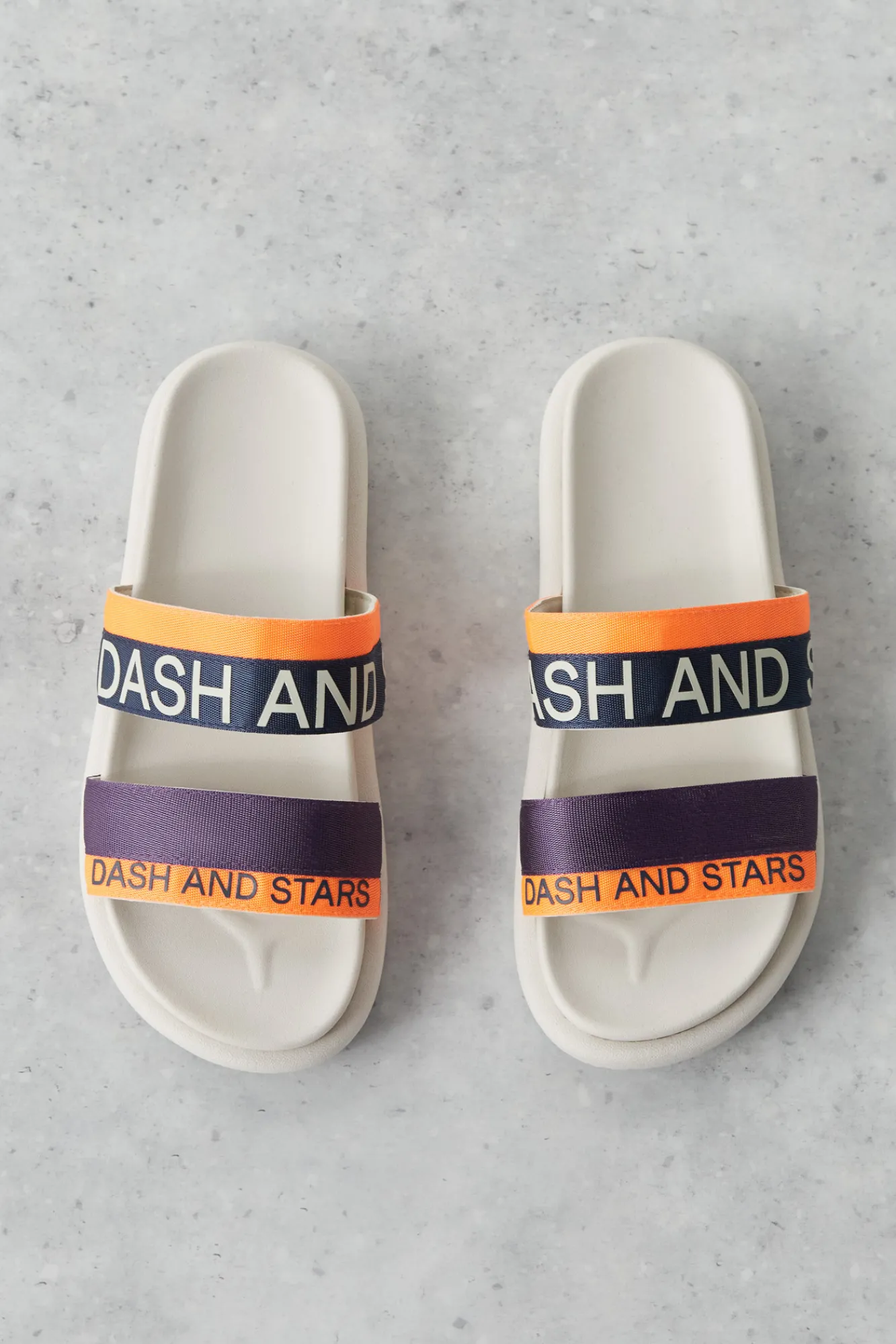 Dash and Stars Chanclas Tiras Logo Naranja Blanco Outlet