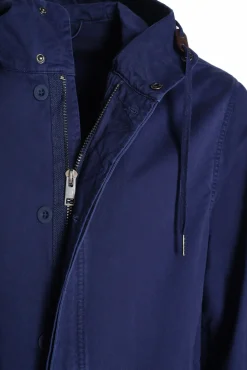 Ooto Chaqueta Con Capucha Algodon Lavado Azul Oscuro