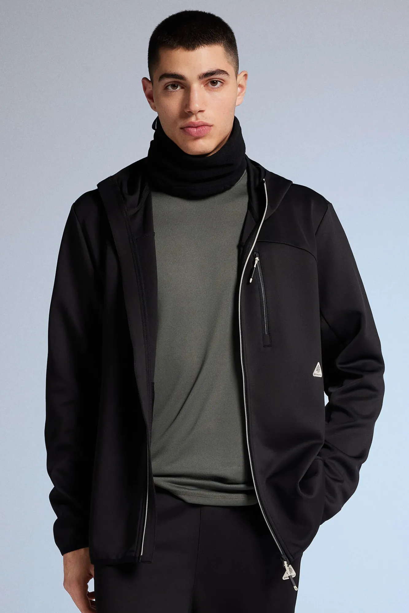 * Chaqueta Tejido Doble Gris Oscuro Best