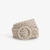 Vilanova Cinturon Ancho Efecto Trenzado Beige Discount