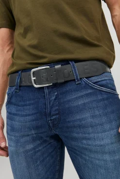 Jack & Jones Cinturon De Piel Negro Sale