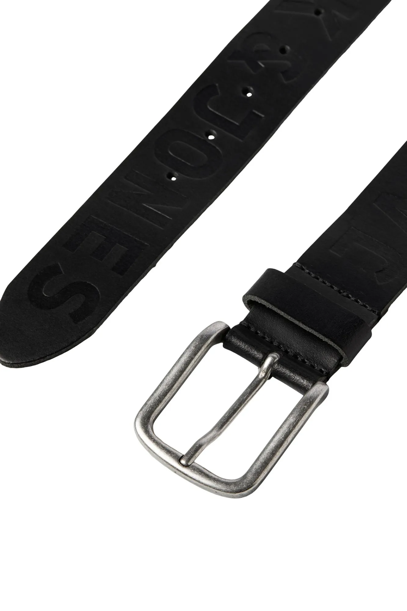 Jack & Jones Cinturon De Piel Negro Sale
