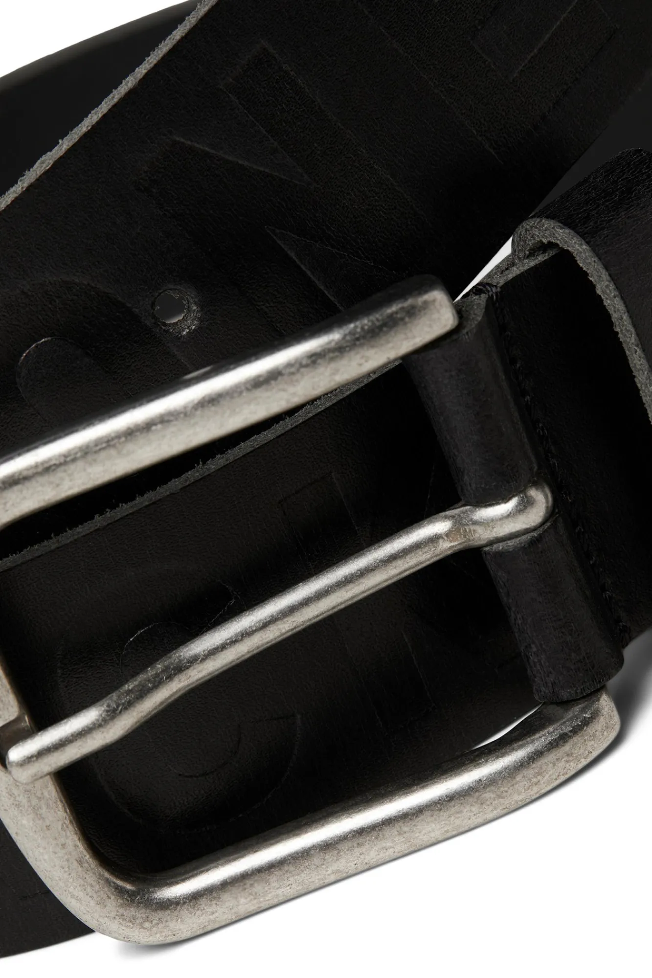Jack & Jones Cinturon De Piel Negro Sale