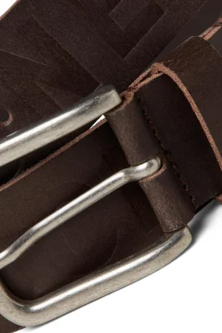 Jack & Jones Cinturon De Piel Marron Medio Sale