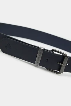 * Cinturon Efecto Piel Basico Azul Oscuro Sale