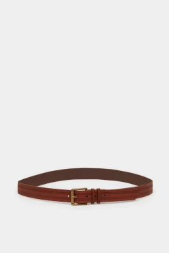 * Cinturon Efecto Piel Grabado Marron Oscuro Sale