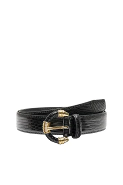 Only Cinturon Grabado Animal Negro New