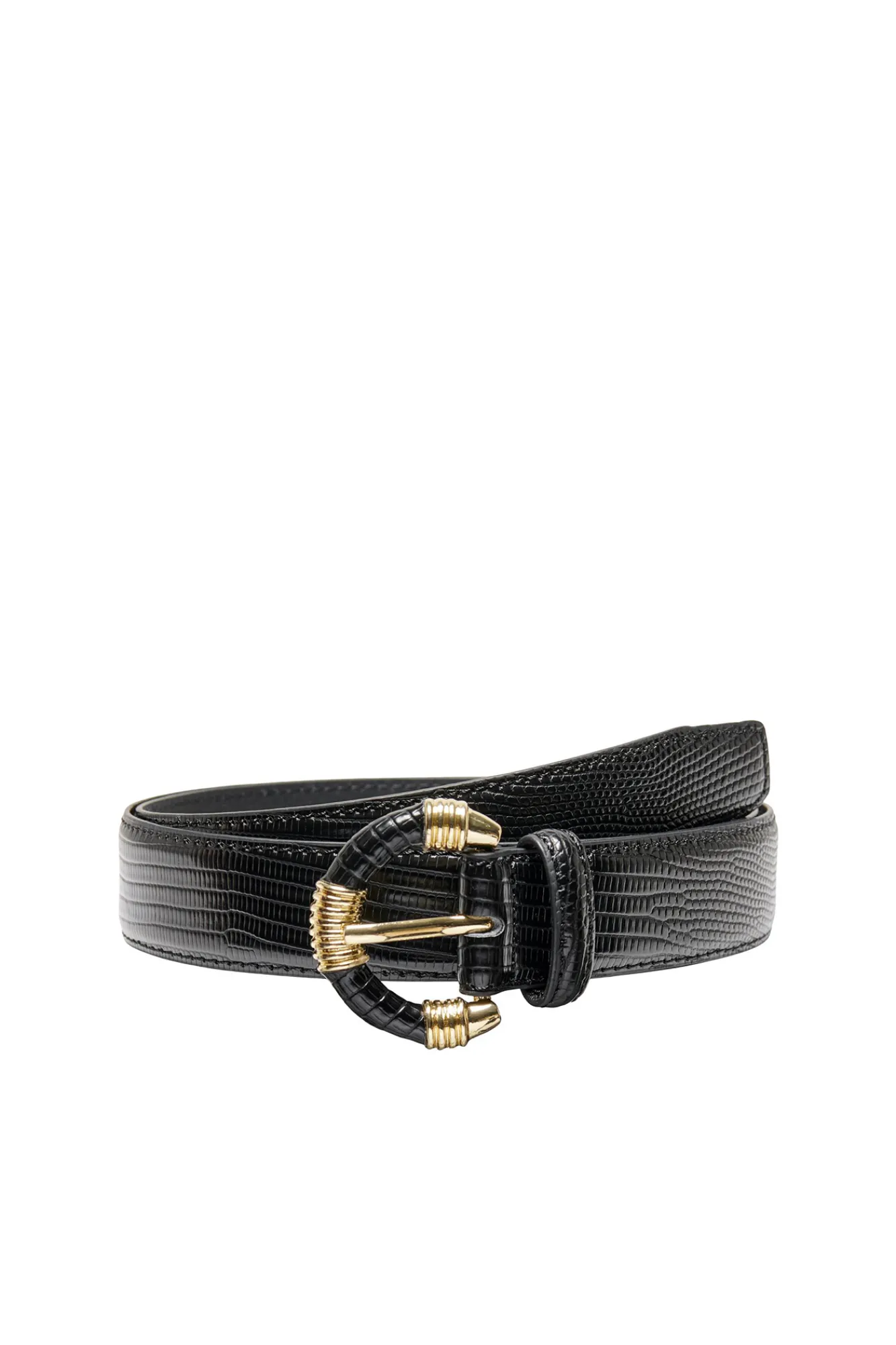 Only Cinturon Grabado Animal Negro New