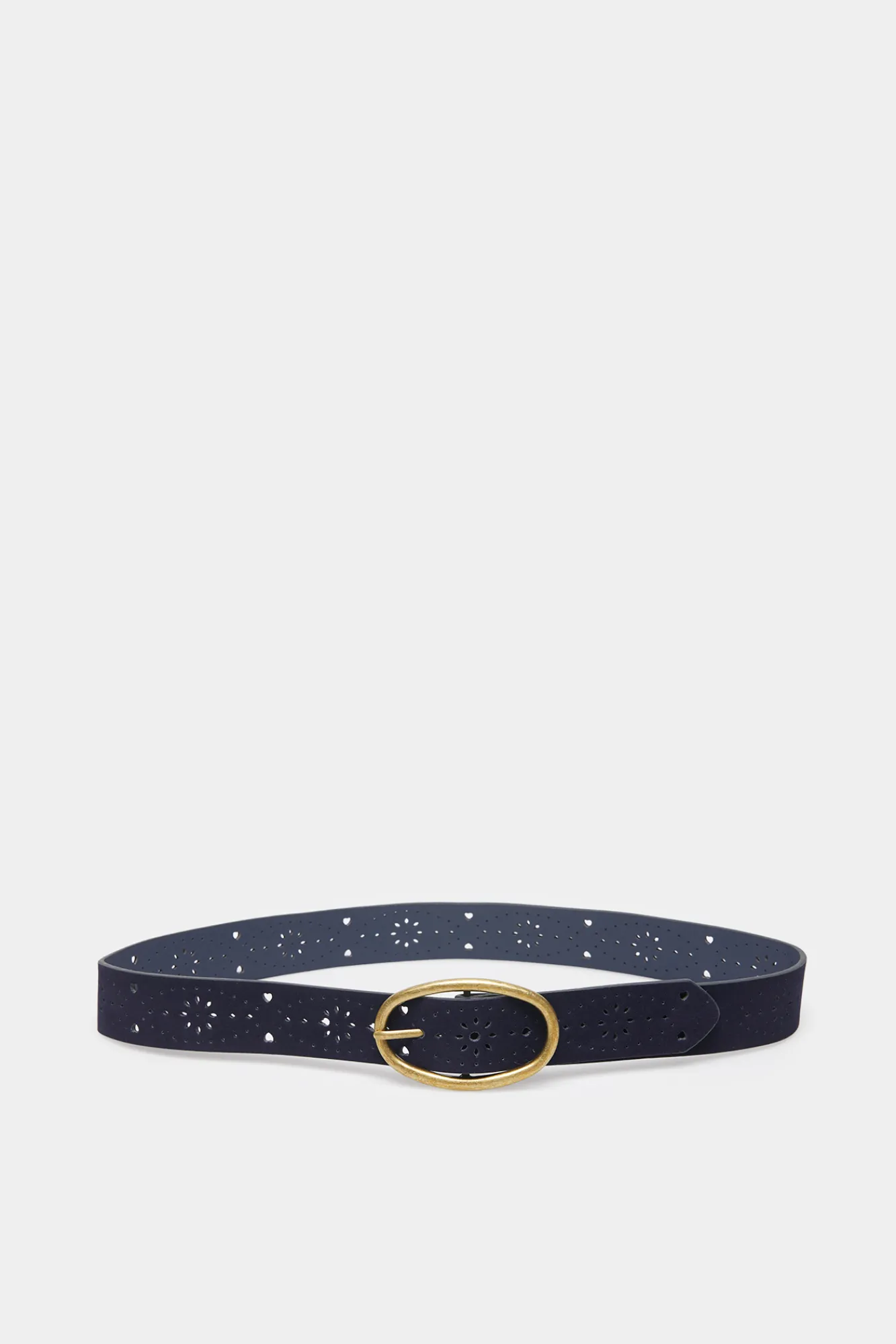 * Cinturon Hebilla Ovalada Troquelados Navy