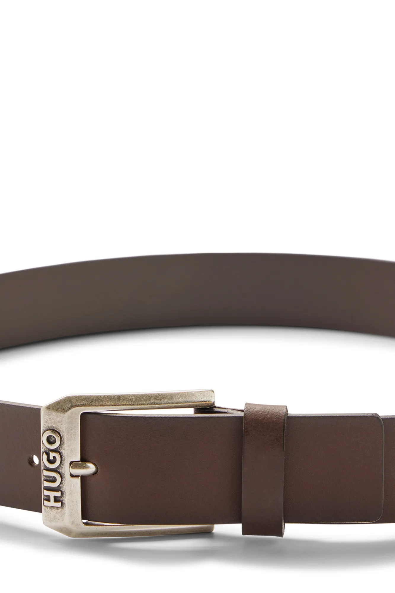 HUGO Cinturon Piel Marron Oscuro Online
