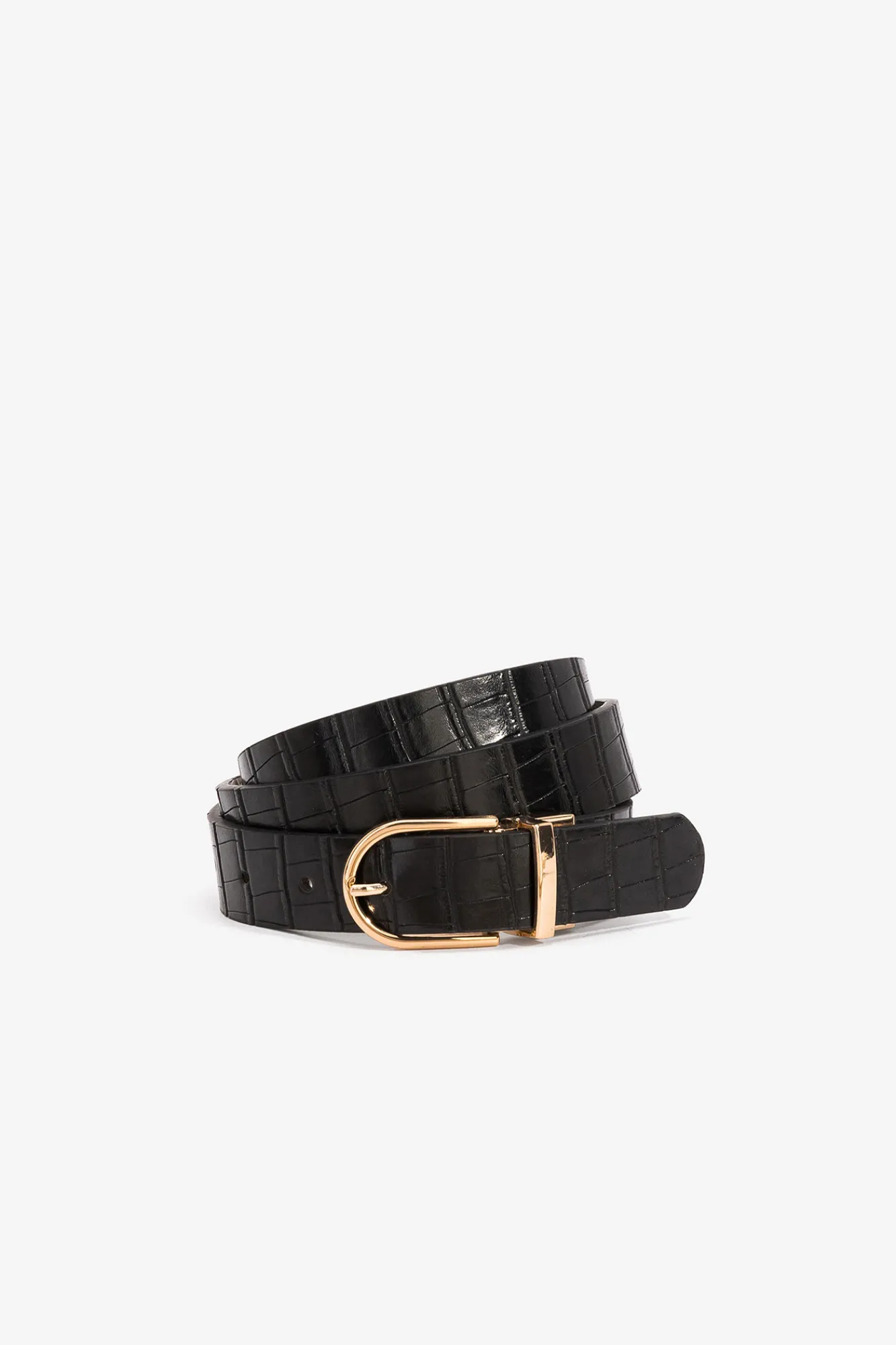 Vilanova Cinturon Reversible Con Efecto Cocodrilo Negro Discount
