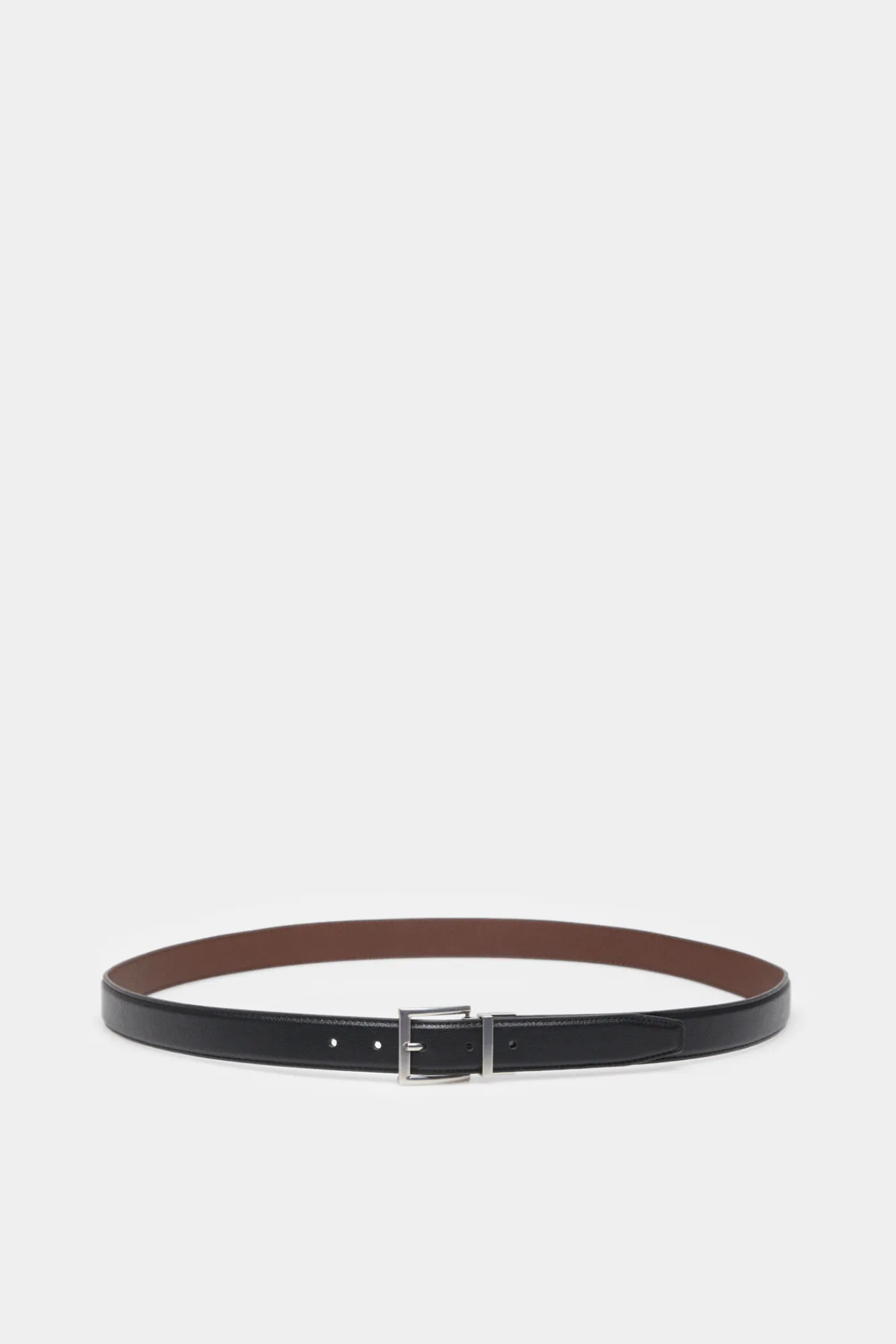 * Cinturon Smart Efecto Piel Reversible Negro Best
