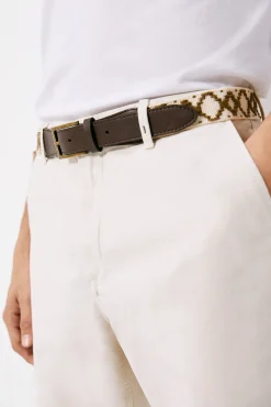 * Cinturon Tejido Rustico Marron Outlet