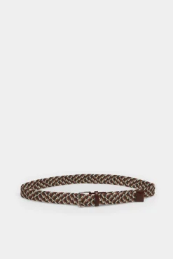 * Cinturon Trenzada Multicolor Marron Oscuro