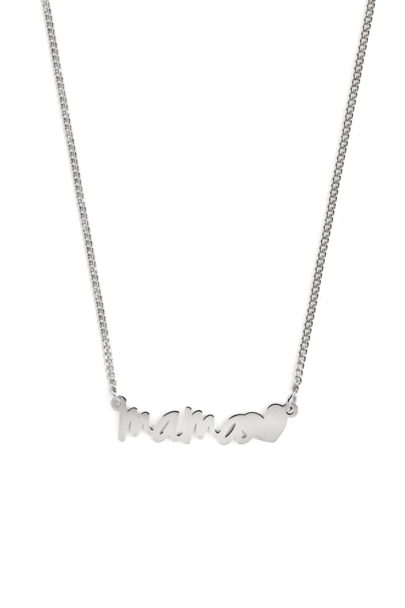 Singularu Collar Mama Heart Plata Gris