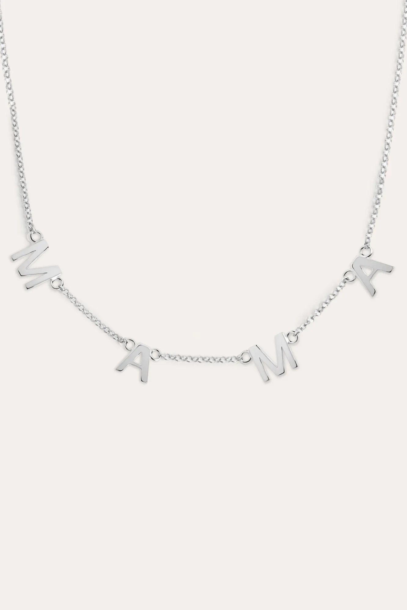 Singularu Collar Mama Letters Plata Gris Online