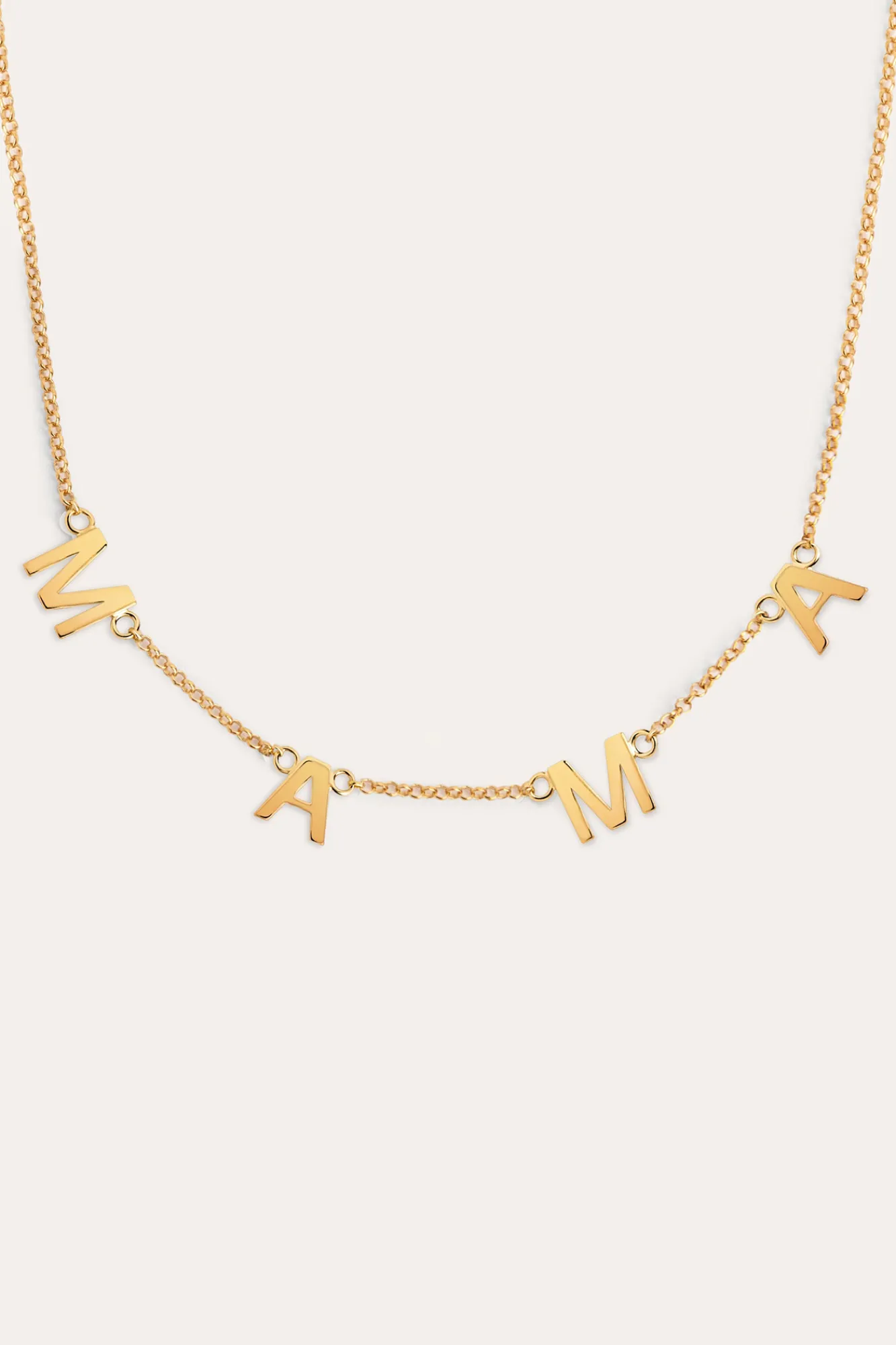 Singularu Collar Mama Letters Plata Baño Oro Amarillo Hot