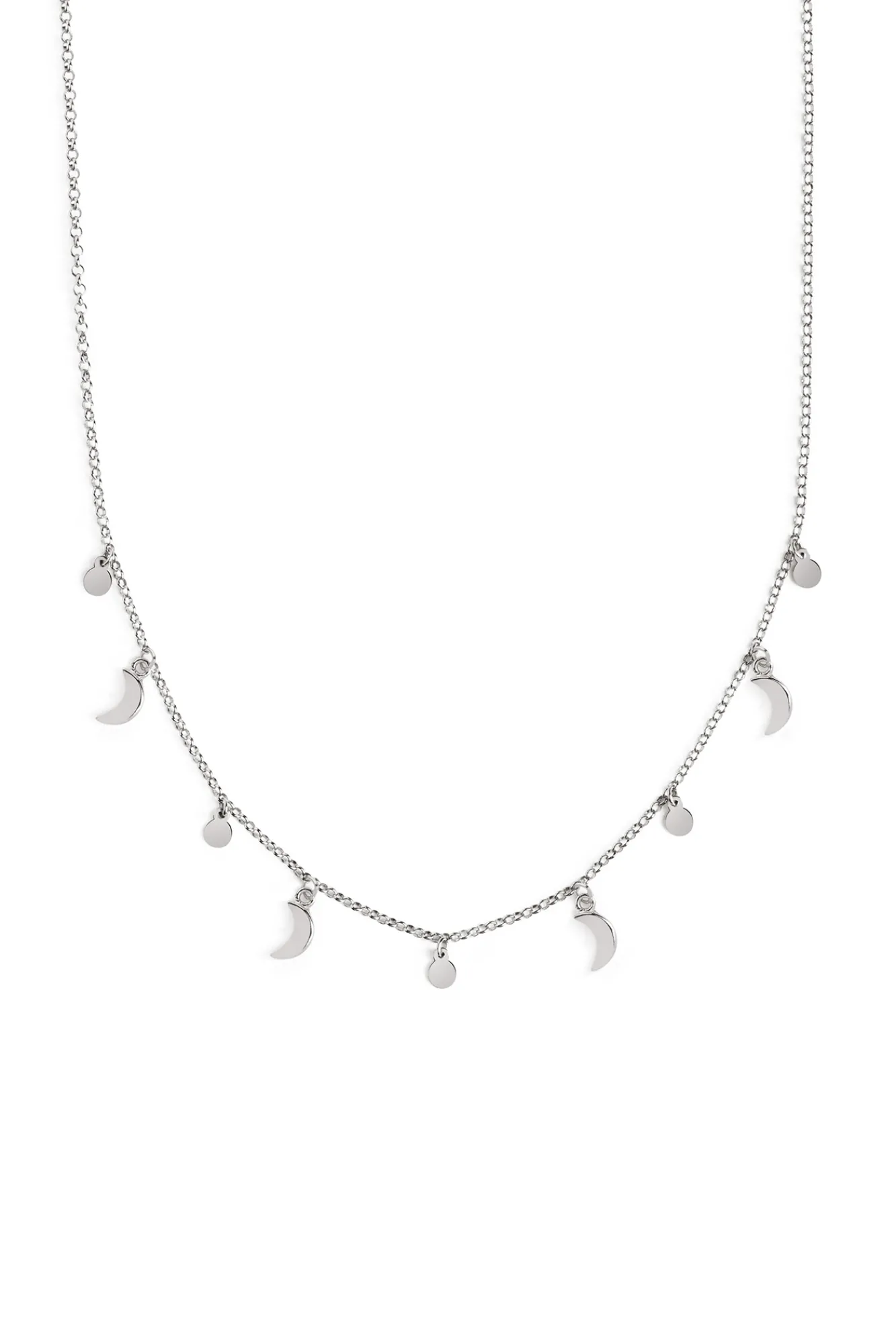 Singularu Collar Mini Crescent Moon Plata Gris Outlet