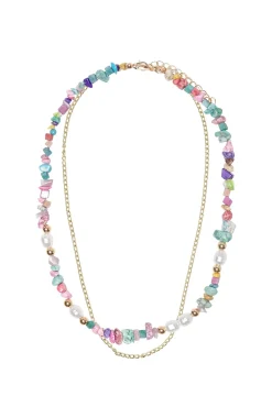 Only Collar Piedras Y Cadena. Amarillo Discount