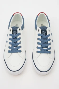 Inside Deportiva Con Tejido Denim Blanco Online