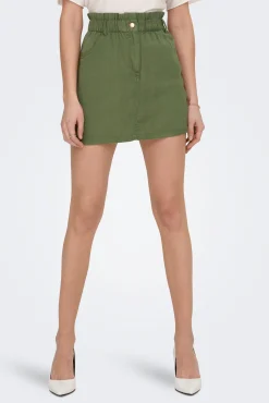 Only Falda Corta Algodon Verde Online