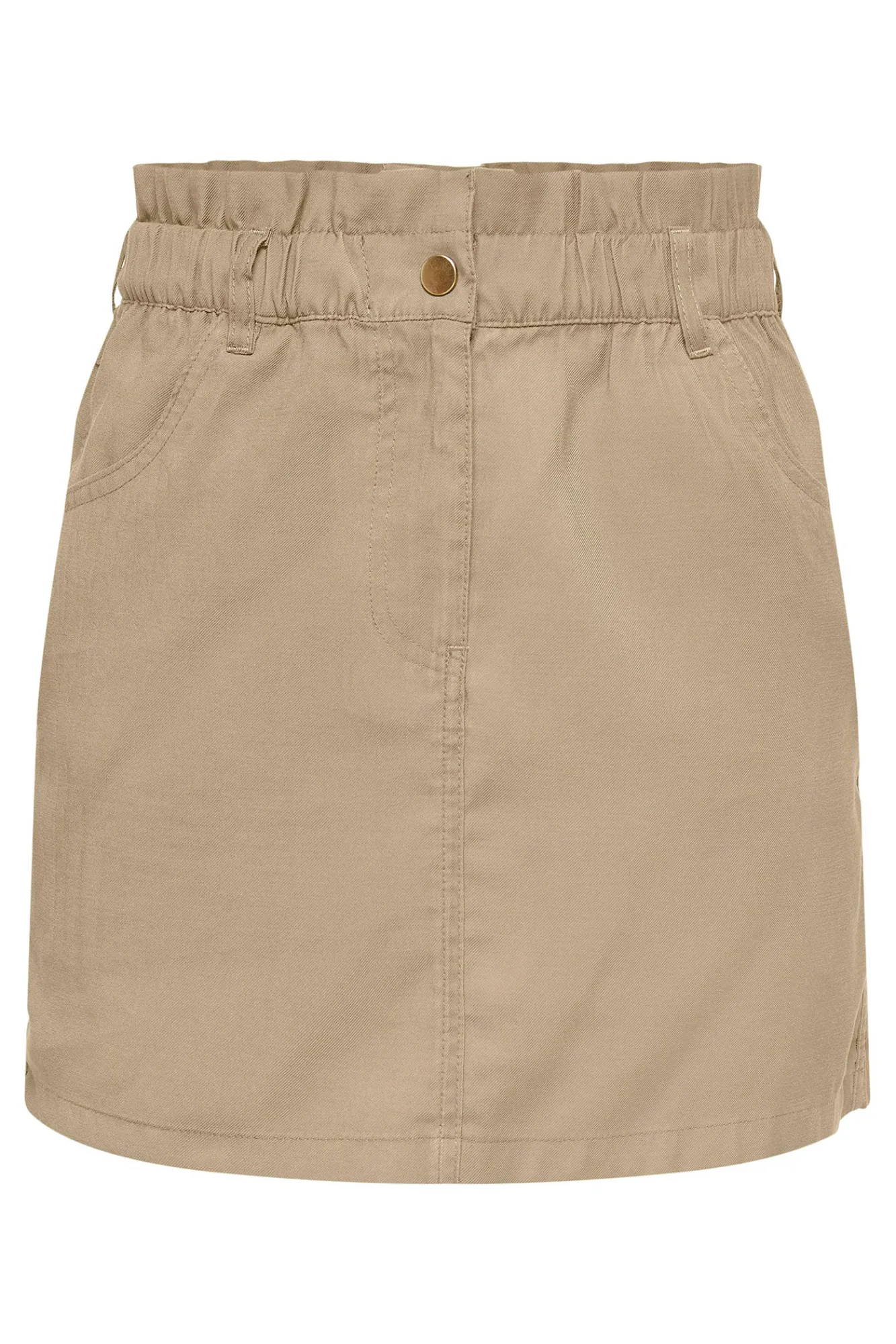 Only Falda Corta Algodon Beige Medio New