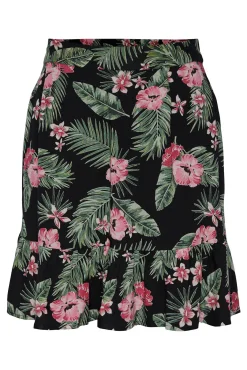 Pieces Falda Corta Con Volante. Estampado Verde Hot