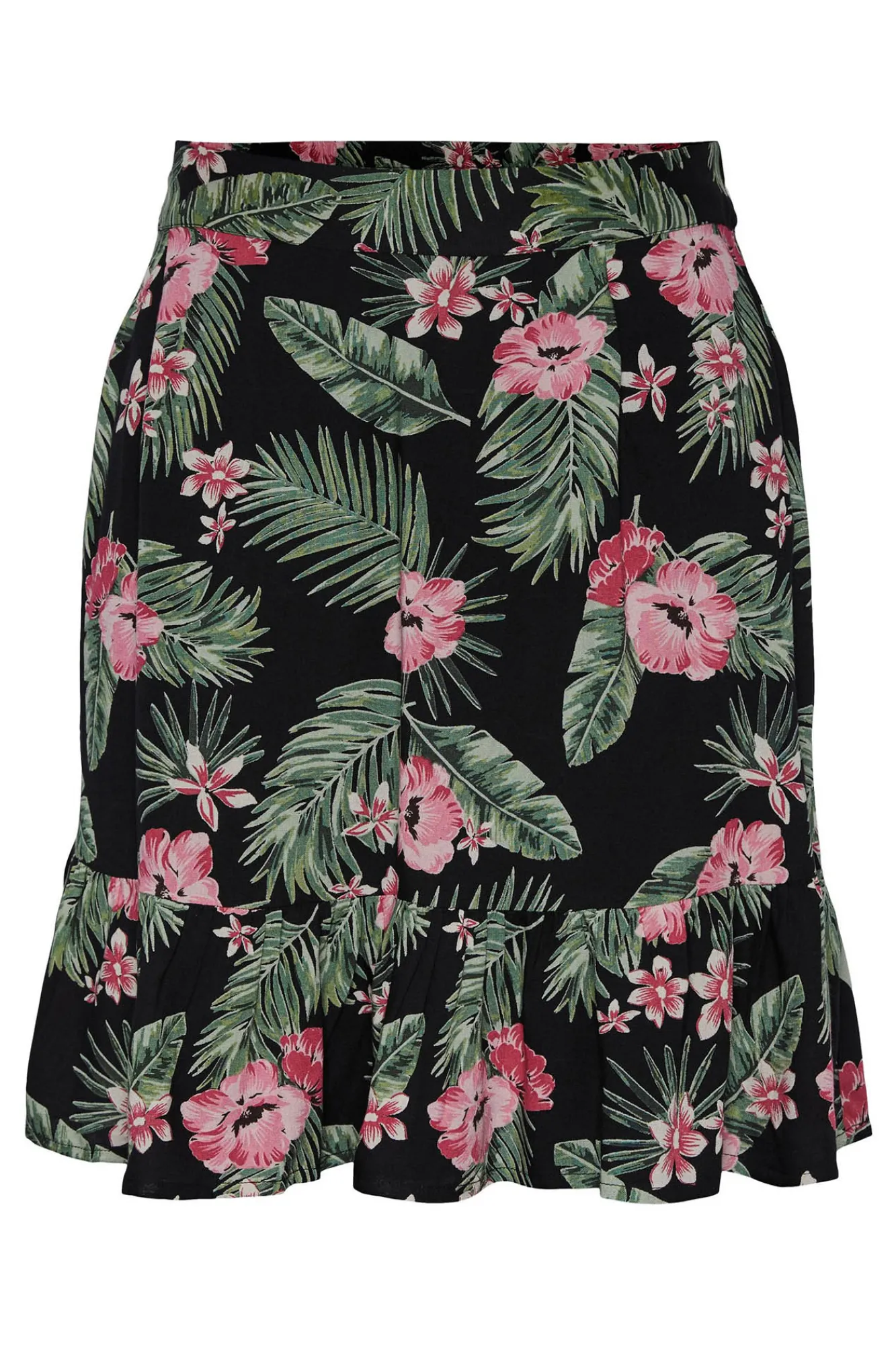 Pieces Falda Corta Con Volante. Estampado Verde Hot