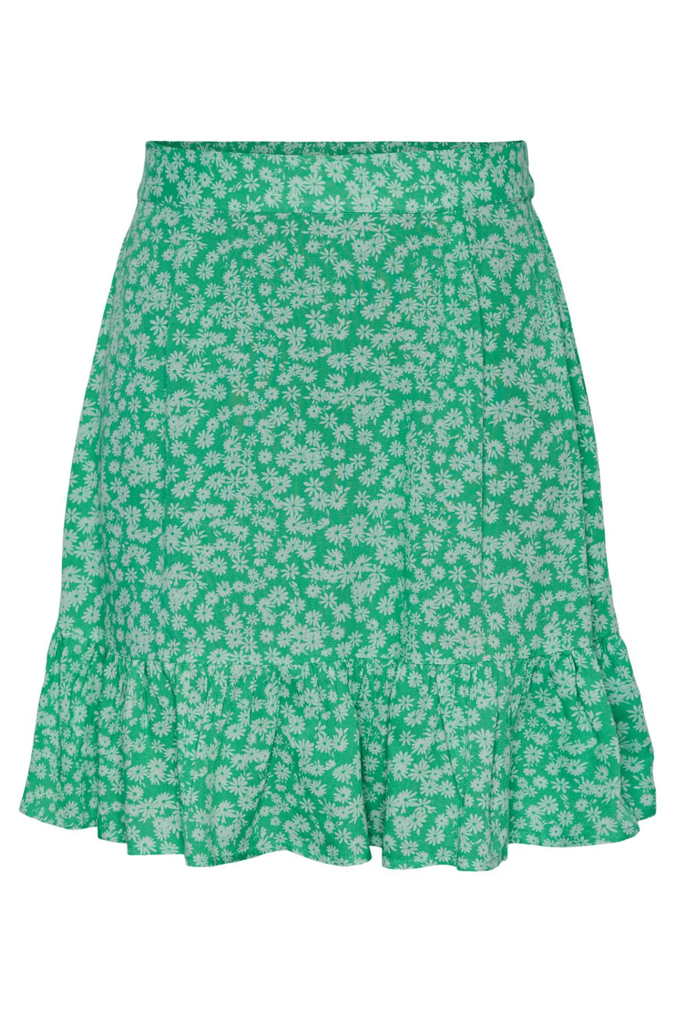 Pieces Falda Corta Con Volante. Verde Clearance