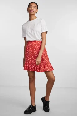 Pieces Falda Corta De Mujer Rojo New