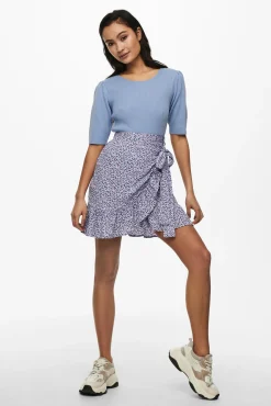 Only Falda Corta Fluida Morado Outlet
