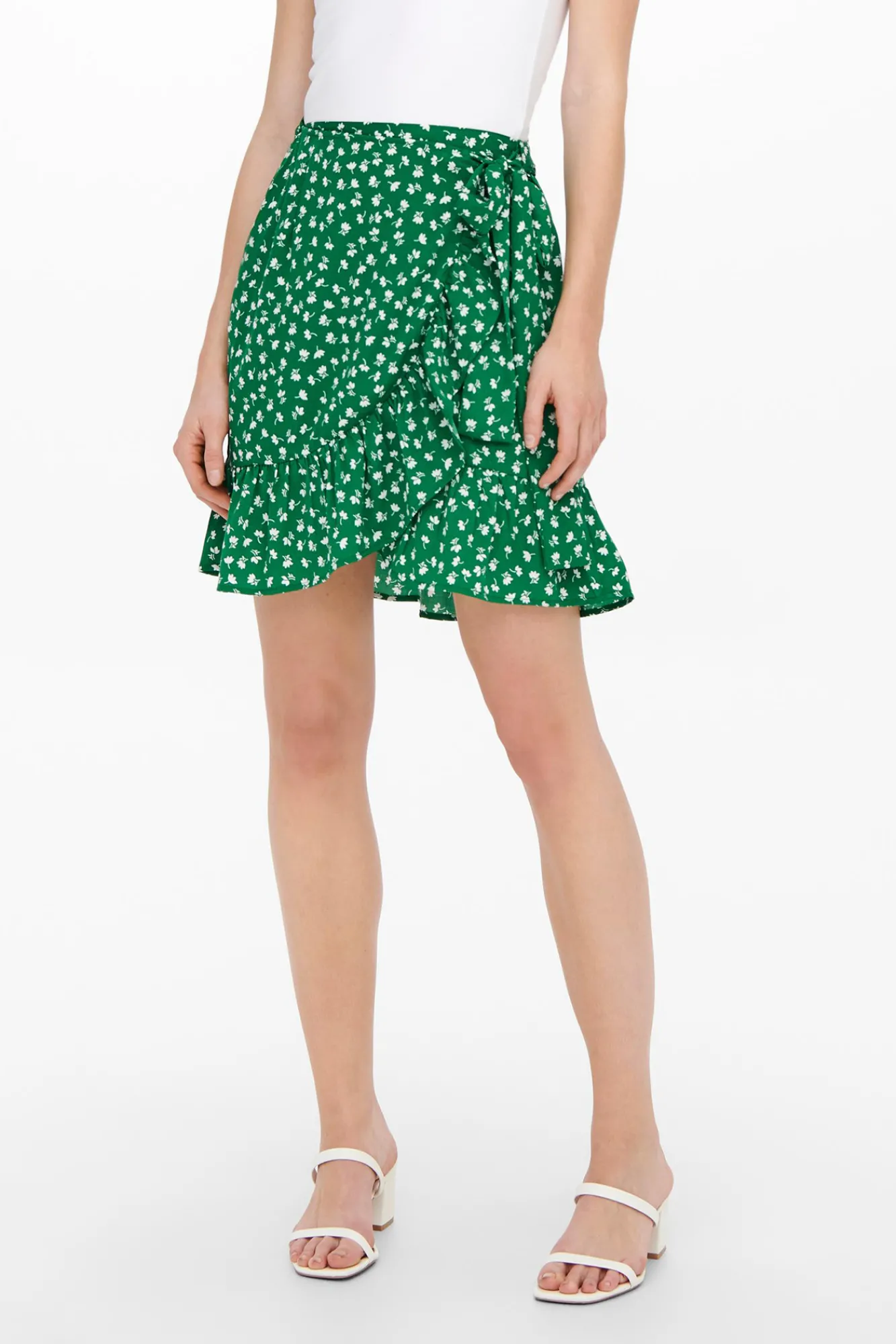 Only Falda Corta Fluida Verde Best