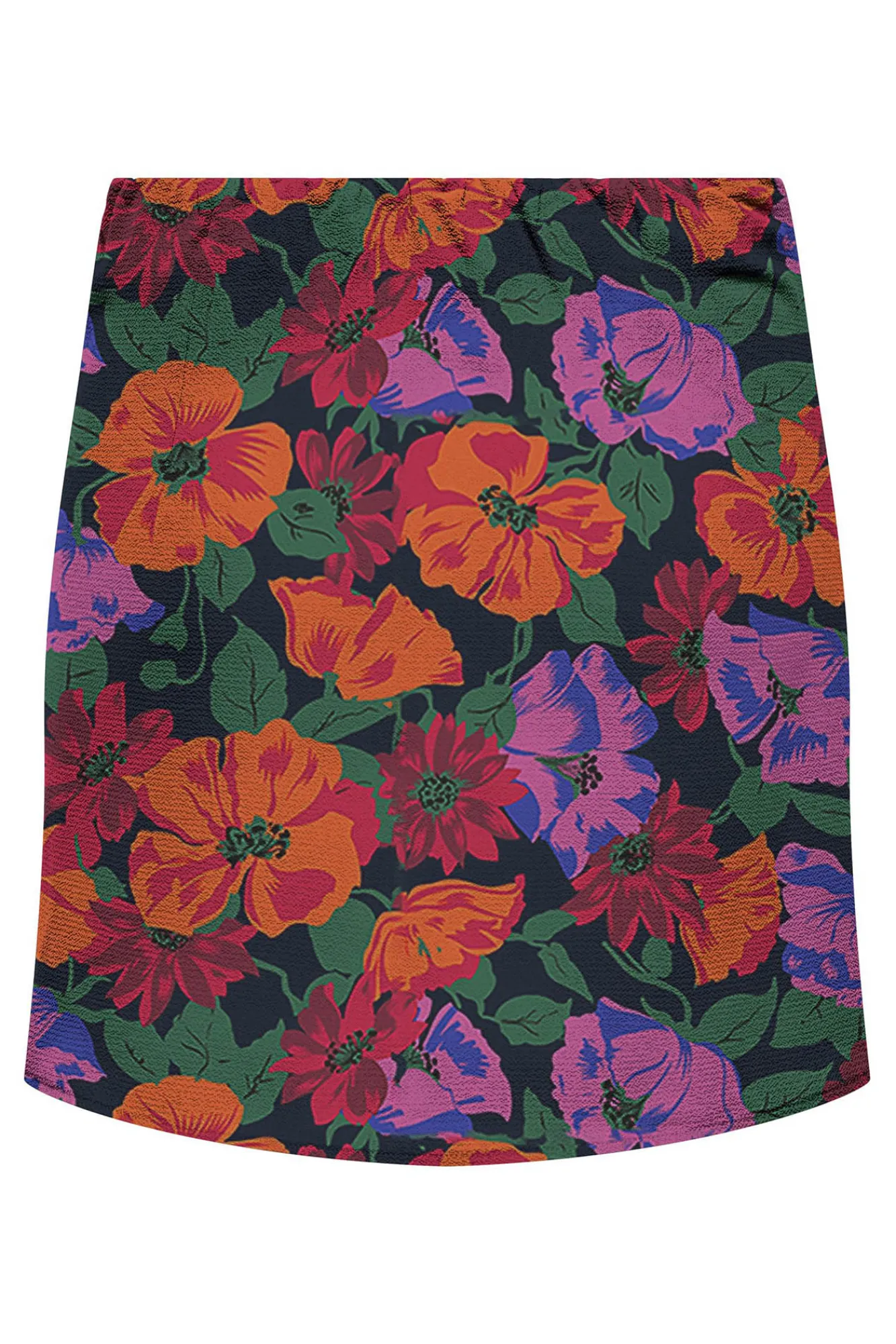 Only Falda Corta Fruncida Estampada Naranja