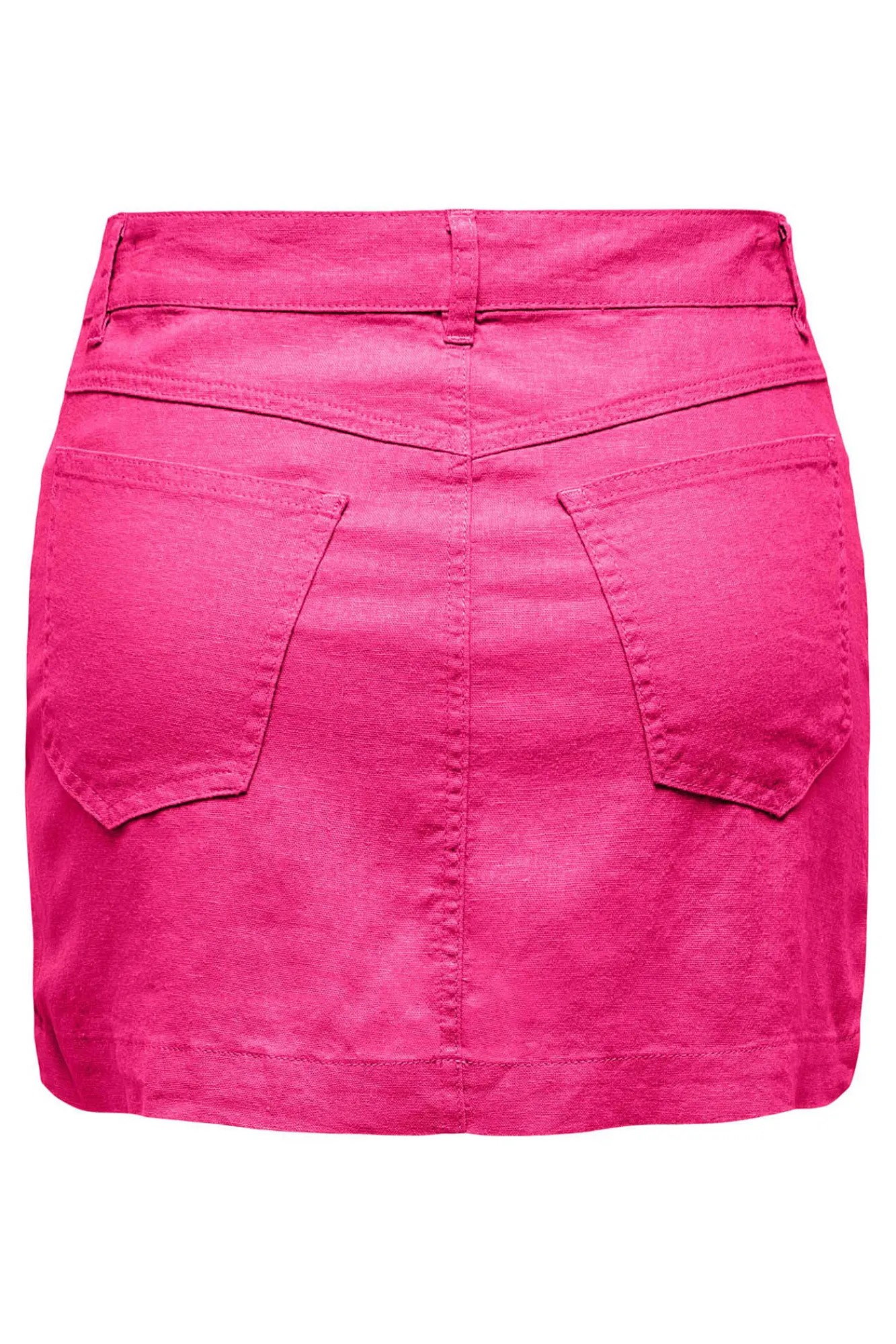 Only Falda Corta Lino Algodon Rosa Clearance