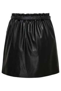 Only Falda Corta Polipiel Negro Online