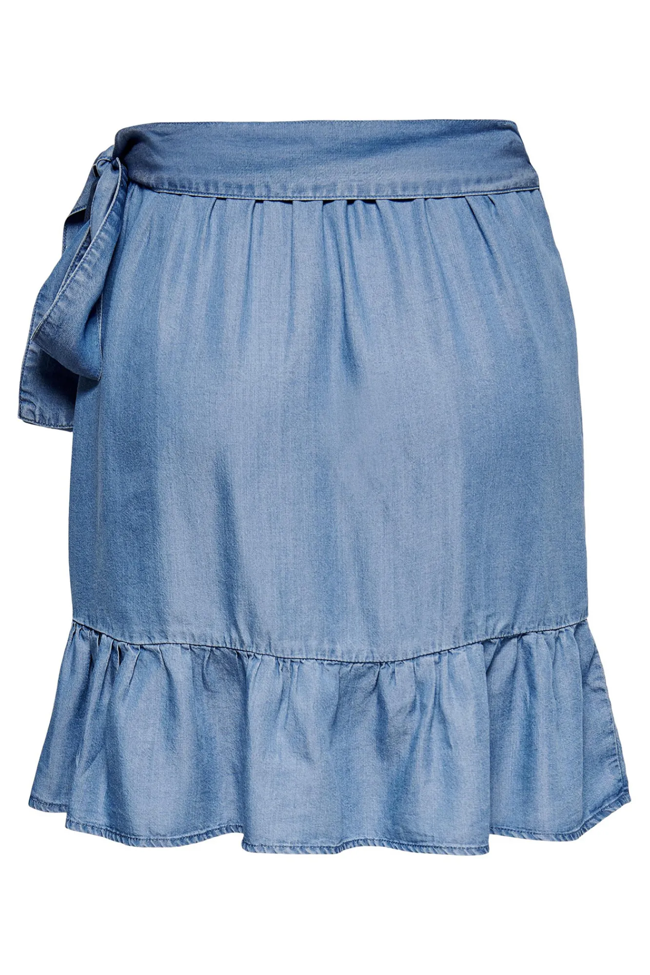 Only Falda Corta Tencel Cruzada Azul Medio Hot