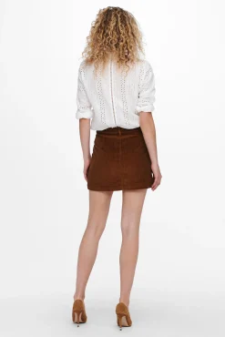 Only Falda De Pana Marron Oscuro Clearance