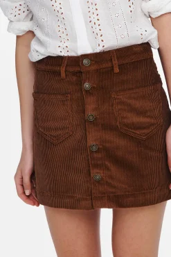 Only Falda De Pana Marron Oscuro Clearance